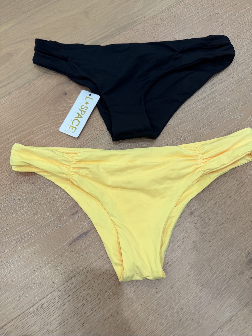 L*Space Bikini Bottoms Bundle in Black & Yellow Large Black NWT